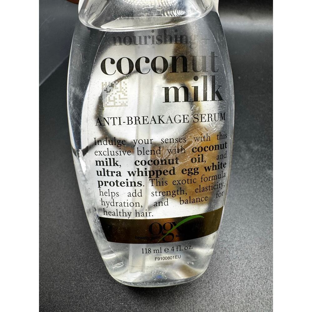 NWT ogx Nourishing Coconut Milk Anti Breakage Serum FULL SIZE 4oz - Picture 2 of 4